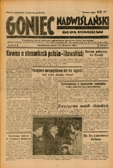 Goniec Nadwiślański: Głos Pomorski: Niezależne pismo poranne, poświęcone sprawom stanu średniego 1938.03.22 R.14 Nr67A
