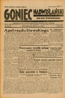 Goniec Nadwiślański: Głos Pomorski: Niezależne pismo poranne, poświęcone sprawom stanu średniego 1938.03.25 R.14 Nr70A