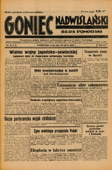 Goniec Nadwiślański: Głos Pomorski: Niezależne pismo poranne, poświęcone sprawom stanu średniego 1938.03.30 R.14 Nr74A