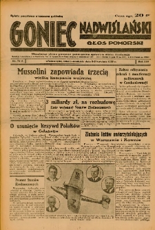 Goniec Nadwiślański: Głos Pomorski: Niezależne pismo poranne, poświęcone sprawom stanu średniego 1938.04.03/02 R.14 Nr77A