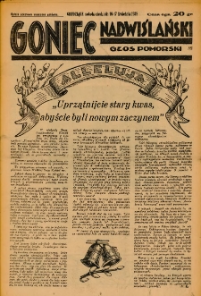 Goniec Nadwiślański: Głos Pomorski: Niezależne pismo poranne, poświęcone sprawom stanu średniego 1938.04.17/16 R.14 Nr89A