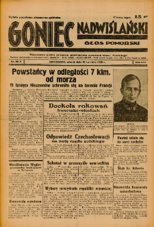 Goniec Nadwiślański: Głos Pomorski: Niezależne pismo poranne, poświęcone sprawom stanu średniego 1938.04.19 R.14 Nr90A
