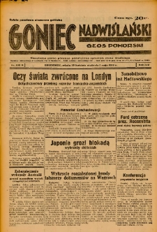 Goniec Nadwiślański: Głos Pomorski: Niezależne pismo poranne, poświęcone sprawom stanu średniego 1938.05.01 R.14 Nr100A