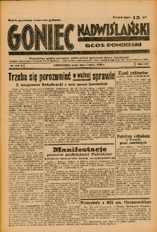 Goniec Nadwiślański: Głos Pomorski: Niezależne pismo poranne, poświęcone sprawom stanu średniego 1938.05.04 R.14 Nr102A