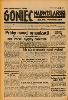 Goniec Nadwiślański: Głos Pomorski: Niezależne pismo poranne, poświęcone sprawom stanu średniego 1938.05.05 R.14 Nr103A
