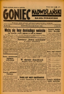 Goniec Nadwiślański: Głos Pomorski: Niezależne pismo poranne, poświęcone sprawom stanu średniego 1938.05.10 R.14 Nr107A