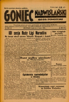 Goniec Nadwiślański: Głos Pomorski: Niezależne pismo poranne, poświęcone sprawom stanu średniego 1938.05.11 R.14 Nr108A