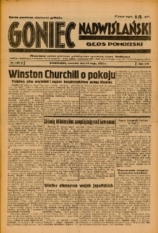 Goniec Nadwiślański: Głos Pomorski: Niezależne pismo poranne, poświęcone sprawom stanu średniego 1938.05.12 R.14 Nr109A