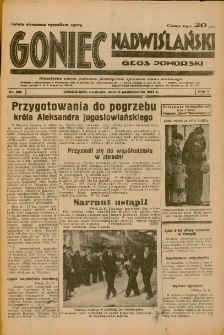 Goniec Nadwiślański: Głos Pomorski: Niezależne pismo poranne, poświęcone sprawom stanu średniego 1934.10.14 R.10 Nr236