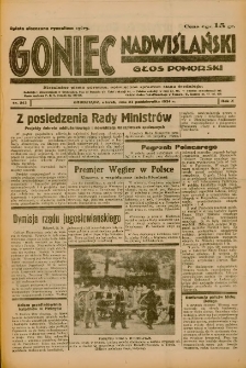 Goniec Nadwiślański: Głos Pomorski: Niezależne pismo poranne, poświęcone sprawom stanu średniego 1934.10.23 R.10 Nr243