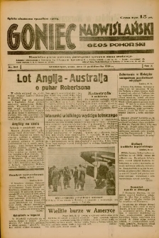 Goniec Nadwiślański: Głos Pomorski: Niezależne pismo poranne, poświęcone sprawom stanu średniego 1934.10.24 R.10 Nr244