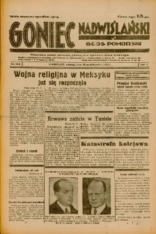 Goniec Nadwiślański: Głos Pomorski: Niezależne pismo poranne, poświęcone sprawom stanu średniego 1934.10.30 R.10 Nr249