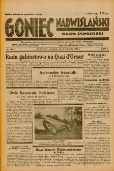 Goniec Nadwiślański: Głos Pomorski: Niezależne pismo poranne, poświęcone sprawom stanu średniego 1934.11.01 R.10 Nr251
