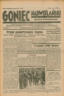 Goniec Nadwiślański: Głos Pomorski: Niezależne pismo poranne, poświęcone sprawom stanu średniego 1934.11.03 R.10 Nr252