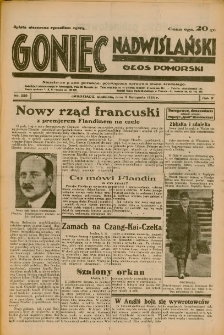 Goniec Nadwiślański: Głos Pomorski: Niezależne pismo poranne, poświęcone sprawom stanu średniego 1934.11.11 R.10 Nr259