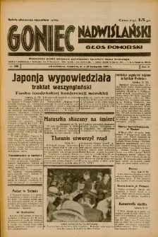 Goniec Nadwiślański: Głos Pomorski: Niezależne pismo poranne, poświęcone sprawom stanu średniego 1934.11.22 R.10 Nr268