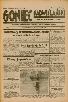 Goniec Nadwiślański: Głos Pomorski: Niezależne pismo poranne, poświęcone sprawom stanu średniego 1934.11.24 R.10 Nr270