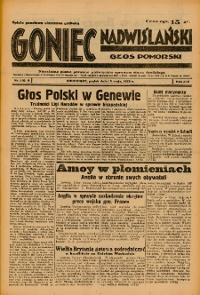 Goniec Nadwiślański: Głos Pomorski: Niezależne pismo poranne, poświęcone sprawom stanu średniego 1938.05.13 R.14 Nr110A