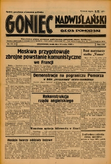 Goniec Nadwiślański: Głos Pomorski: Niezależne pismo poranne, poświęcone sprawom stanu średniego 1938.05.18 R.14 Nr114A