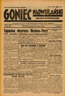 Goniec Nadwiślański: Głos Pomorski: Niezależne pismo poranne, poświęcone sprawom stanu średniego 1938.05.20 R.14 Nr116A