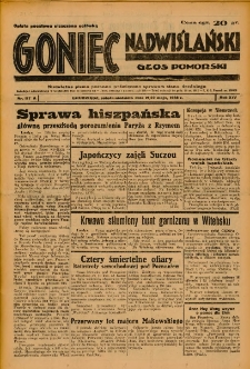 Goniec Nadwiślański: Głos Pomorski: Niezależne pismo poranne, poświęcone sprawom stanu średniego 1938.05.21-22 R.14 Nr117A
