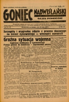 Goniec Nadwiślański: Głos Pomorski: Niezależne pismo poranne, poświęcone sprawom stanu średniego 1938.05.23 R.14 Nr118A