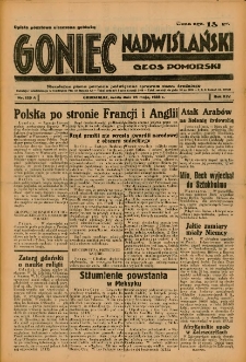 Goniec Nadwiślański: Głos Pomorski: Niezależne pismo poranne, poświęcone sprawom stanu średniego 1938.05.25 R.14 Nr120A