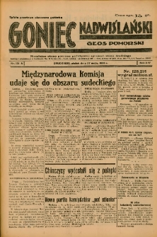 Goniec Nadwiślański: Głos Pomorski: Niezależne pismo poranne, poświęcone sprawom stanu średniego 1938.05.27 R.14 Nr121A