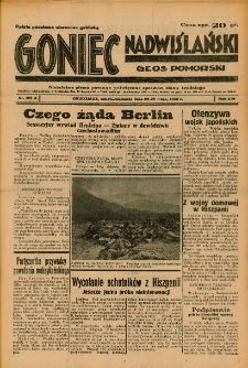 Goniec Nadwiślański: Głos Pomorski: Niezależne pismo poranne, poświęcone sprawom stanu średniego 1938.05.29/28 R.14 Nr122A