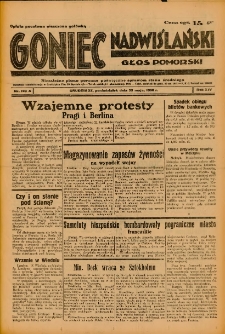 Goniec Nadwiślański: Głos Pomorski: Niezależne pismo poranne, poświęcone sprawom stanu średniego 1938.05.30 R.14 Nr123A