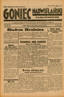 Goniec Nadwiślański: Głos Pomorski: Niezależne pismo poranne, poświęcone sprawom stanu średniego 1938.06.02 R.14 Nr126A