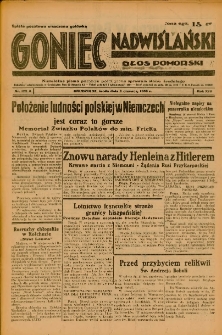 Goniec Nadwiślański: Głos Pomorski: Niezależne pismo poranne, poświęcone sprawom stanu średniego 1938.06.08 R.14 Nr129A