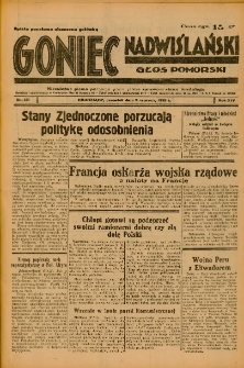 Goniec Nadwiślański: Głos Pomorski: Niezależne pismo poranne, poświęcone sprawom stanu średniego 1938.06.09 R.14 Nr131A