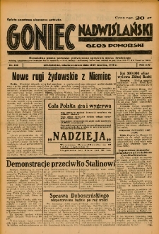 Goniec Nadwiślański: Głos Pomorski: Niezależne pismo poranne, poświęcone sprawom stanu średniego 1938.06.19/18 R.14 Nr138A
