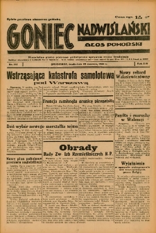 Goniec Nadwiślański: Głos Pomorski: Niezależne pismo poranne, poświęcone sprawom stanu średniego 1938.06.22 R.14 Nr141A