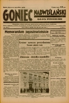 Goniec Nadwiślański: Głos Pomorski: Niezależne pismo poranne, poświęcone sprawom stanu średniego 1934.11.30 R.10 Nr275