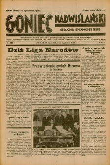 Goniec Nadwiślański: Głos Pomorski: Niezależne pismo poranne, poświęcone sprawom stanu średniego 1934.12.06 R.10 Nr280