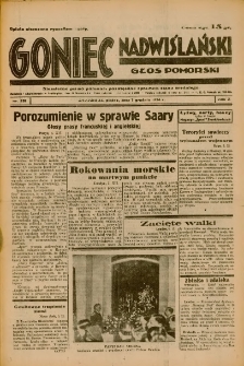 Goniec Nadwiślański: Głos Pomorski: Niezależne pismo poranne, poświęcone sprawom stanu średniego 1934.12.07 R.10 Nr281