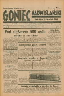 Goniec Nadwiślański: Głos Pomorski: Niezależne pismo poranne, poświęcone sprawom stanu średniego 1934. 12.15R.10 Nr287