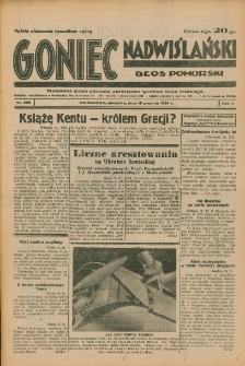 Goniec Nadwiślański: Głos Pomorski: Niezależne pismo poranne, poświęcone sprawom stanu średniego 1934.12.16 R.10 Nr288