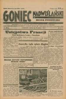 Goniec Nadwiślański: Głos Pomorski: Niezależne pismo poranne, poświęcone sprawom stanu średniego 1934.12.18 R.10 Nr289