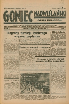 Goniec Nadwiślański: Głos Pomorski: Niezależne pismo poranne, poświęcone sprawom stanu średniego 1934.12.19 R.10 Nr290