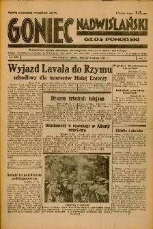 Goniec Nadwiślański: Głos Pomorski: Niezależne pismo poranne, poświęcone sprawom stanu średniego 1934.12.29 R.10 Nr297