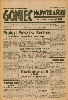 Goniec Nadwiślański: Głos Pomorski: Niezależne pismo poranne, poświęcone sprawom stanu średniego 1938.07.06 R.14 Nr152A