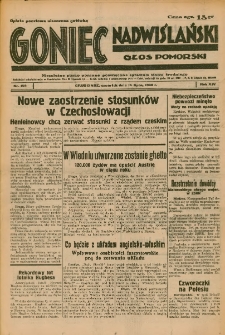 Goniec Nadwiślański: Głos Pomorski: Niezależne pismo poranne, poświęcone sprawom stanu średniego 1938.07.14 R.14 Nr159