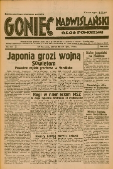 Goniec Nadwiślański: Głos Pomorski: Niezależne pismo poranne, poświęcone sprawom stanu średniego 1938.07.19 R.14 Nr163