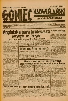 Goniec Nadwiślański: Głos Pomorski: Niezależne pismo poranne, poświęcone sprawom stanu średniego 1938.07.20 R.14 Nr164