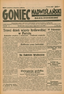 Goniec Nadwiślański: Głos Pomorski: Niezależne pismo poranne, poświęcone sprawom stanu średniego 1938.07.24/23 R.14 Nr167