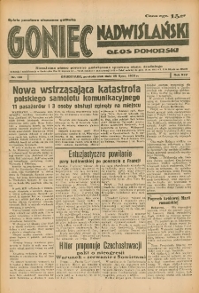 Goniec Nadwiślański: Głos Pomorski: Niezależne pismo poranne, poświęcone sprawom stanu średniego 1938.07.25 R.14 Nr168