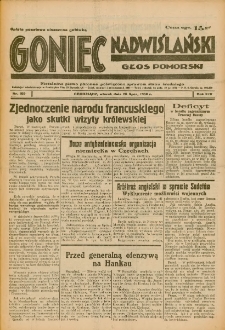 Goniec Nadwiślański: Głos Pomorski: Niezależne pismo poranne, poświęcone sprawom stanu średniego 1938.07.26 R.14 Nr169